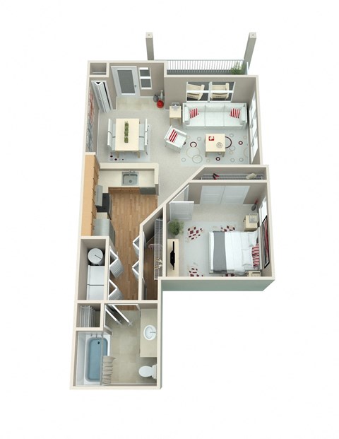 Springwater Crossing_Gresham OR_Floor Plan_One Bedroom Flat